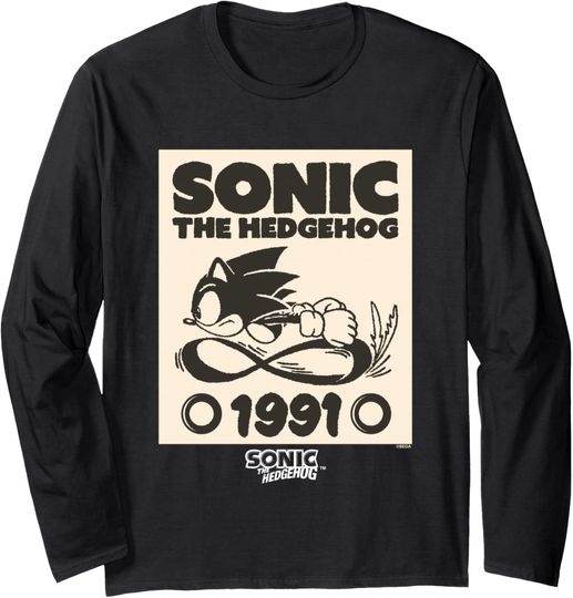 Discover Sonic The Hedgehog 1991 Epic Run Vintage Sketch Long Sleeve T-Shirt