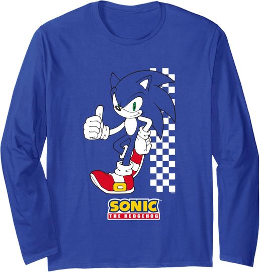 Discover Sonic The Hedgehog Thumbs Up Leaning On Wall Long Sleeve T-Shirt