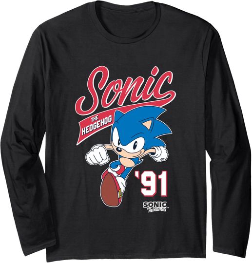 Discover Sonic The Hedgehog '91 Epic Run Sports Style Logo Long Sleeve T-Shirt