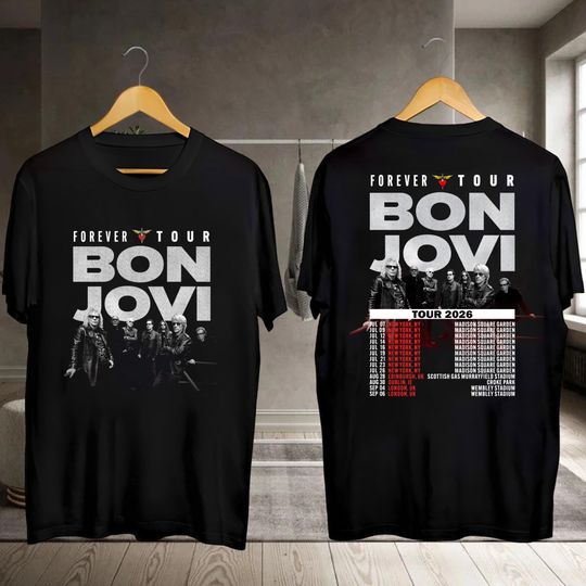 Discover Bon Jovi Forever Tour 2026 T-Shirt, Bon Jovi Concert Shirt, Bon Jovi Rock Band Shirt, Bon Jovi Fan Gift, Bon Jovi 80s Shirt, Bon Jovi Merch