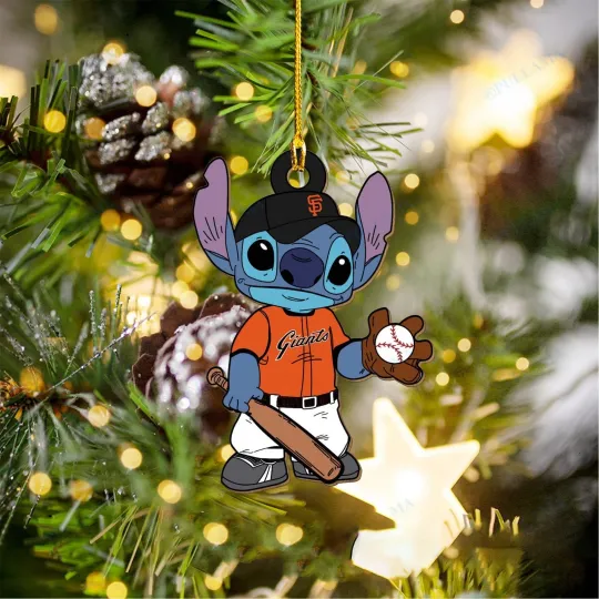 Discover San Francisco Baseball Giants Team Stitch Christmas Ornament Gift