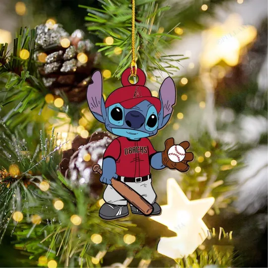 Discover Arizonna Baseball Diamondbacks Team Stitch Christmas Ornament Gift