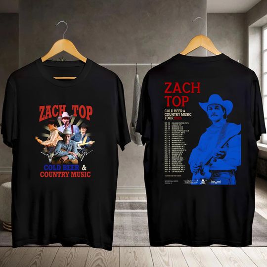 Discover Zach Top 90s Vintage Shirt, 2025 Zach Top Cold Beer & Country Music Tour Shirt, Zach Top Graphic Shirt, Zach Top Fan Gift, Zach Top Merch
