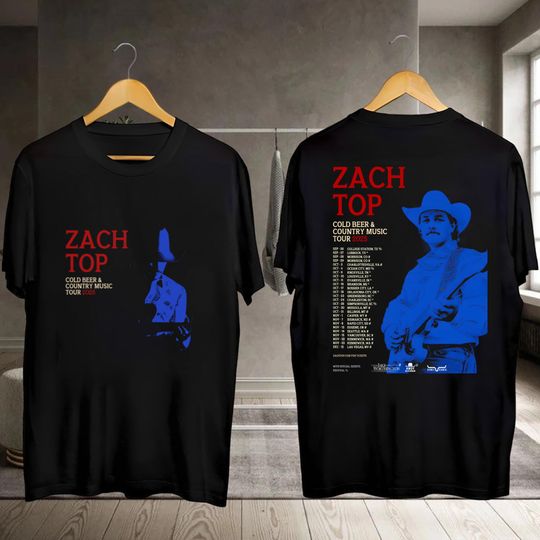 Discover 2025 Zach Top Cold Beer & Country Music Tour Shirt, Zach Top Graphic Shirt, Zach Top Fan Gift, Zach Top Merch, Zach Top Country Music Shirt