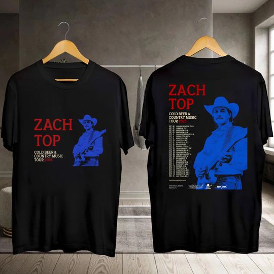 Discover Zach Top Cold Beer & Country Music Tour Shirt, Zach Top 2025 Concert Shirt, Zach Top Fan Gift, Zach Top Merch, Zach Top Country Music Shirt