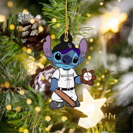 Discover Colorado Baseball Rockies Team Stitch Christmas Ornament Gift Decor