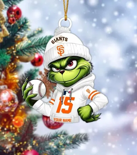 Discover Personalized San Francisco Baseball Giants Team funny character Christmas Ornament Gift