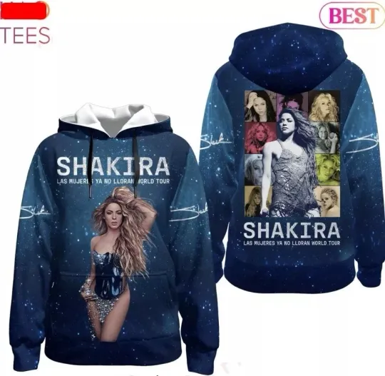 Discover Shakira Las Mujeres Ya No Lloran Tour Signature 3D Hooded Sweatshirt