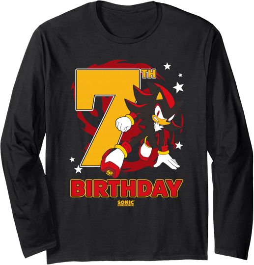 Discover Sonic The Hedgehog Epic Shadow 7th Birthday Big Chest Logo Long Sleeve T-Shirt