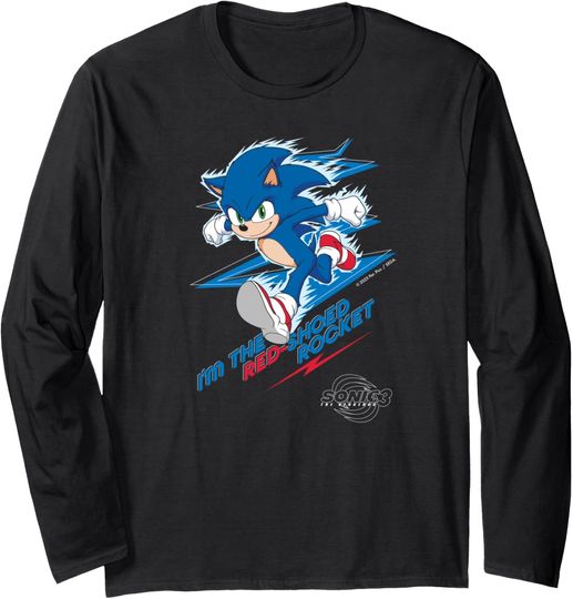 Discover Sonic the Hedgehog 3 - Sonic "I'm the Red-Shoed Rocket" Long Sleeve T-Shirt