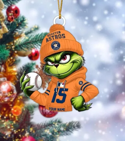Discover Personalized Houston Baseball Astros Team funny character Christmas Ornament Gift Decor