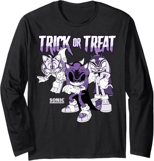 Discover Sonic The Hedgehog Halloween Trick Or Treat Monster Costumes Long Sleeve T-Shirt