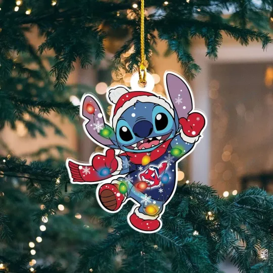Discover Cleveland Baseball Indians Team Stitch Christmas Ornament Gift