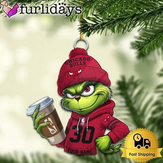 Discover Personalized Chicago Basketball Bulls Team funny character Christmas Ornament Gift