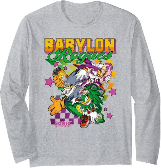 Discover Sonic The Hedgehog Babylon Rogues Crew Retro Chest Poster Long Sleeve T-Shirt