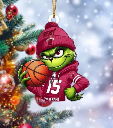 Discover Personalized Miami Basketball Heat Team funny character Christmas Ornament Gift