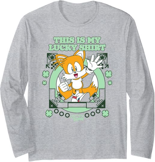 Discover Sonic The Hedgehog This Is My Lucky Shirt Happy Tails Long Sleeve T-Shirt