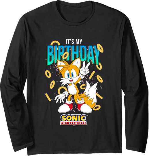 Discover Sonic The Hedgehog Birthday It's My Birthday Tails Rings Long Sleeve T-Shirt