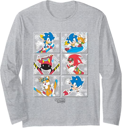 Discover Sonic The Hedgehog Christmas Snow Games Box Up Long Sleeve T-Shirt
