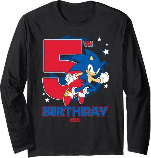 Discover Sonic The Hedgehog 5th Birthday Epic Sonic Big Chest Logo Long Sleeve T-Shirt