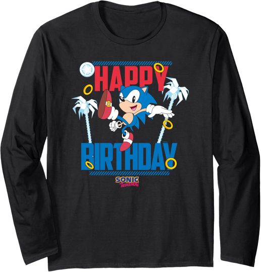 Discover Sonic The Hedgehog Birthday Happy Birthday Sonic Big Poster Long Sleeve T-Shirt