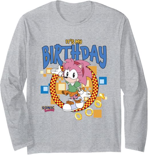 Discover Sonic The Hedgehog Birthday It's My B-Day Amy Rose Long Sleeve T-Shirt