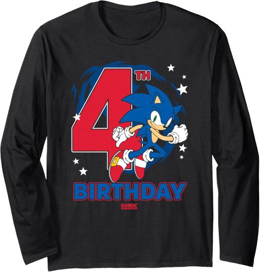 Discover Sonic The Hedgehog 4th Birthday Epic Sonic Big Chest Logo Long Sleeve T-Shirt
