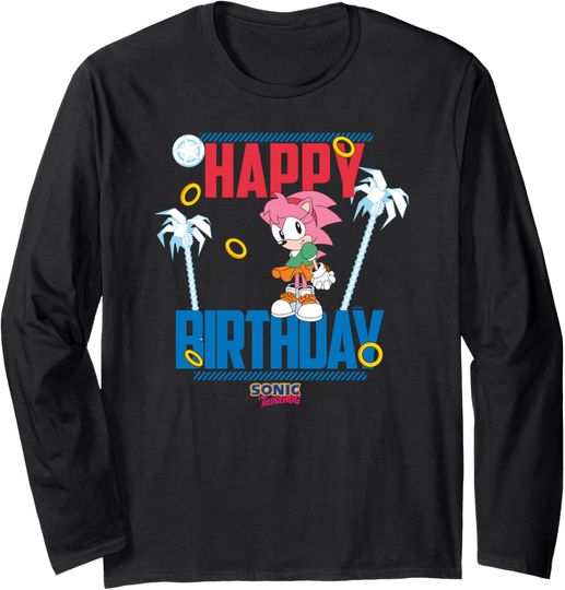 Discover Sonic The Hedgehog Birthday Happy Birthday Amy Big Poster Long Sleeve T-Shirt