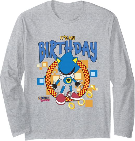 Discover Sonic The Hedgehog Birthday It's My B-Day Metal Sonic Long Sleeve T-Shirt