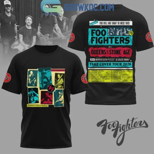 Discover FF Band Fighters Take Cover Tour 2026 3D Black T-Shirt