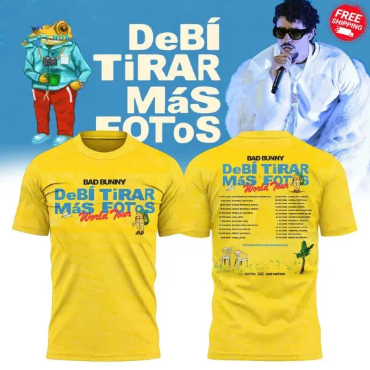 Bad Bunny Debi Tirar Mas Fotos World Tour 2026 3D T-Shirt