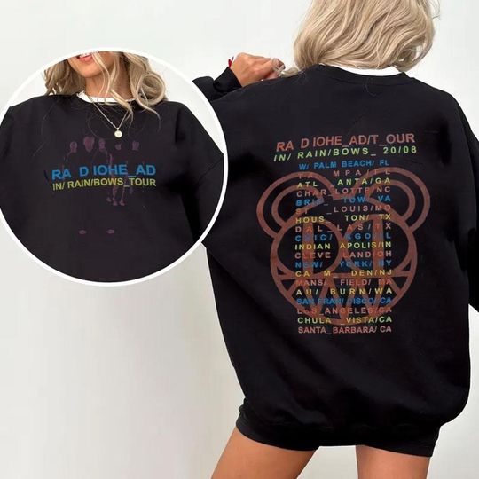 Discover Radiohead In Rainbows Tour 2008 T-Shirt: Vintage Rock Band Tee