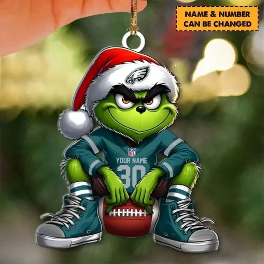 Discover Personalized Philadelphia Football Team Eagles Christmas Ornament Holiday Gift