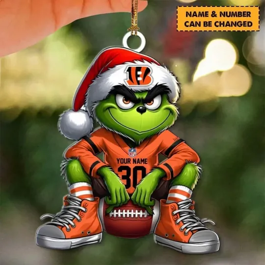 Personalized Cincinnati Football Team Bengals Christmas Ornament Holiday Gift