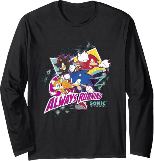 Discover Sonic The Hedgehog Always Running Group Shot Long Sleeve T-Shirt