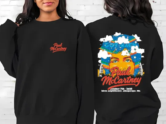 P Mccartney Got Back 2025 Albuquerque Event Tee Sweatshirt