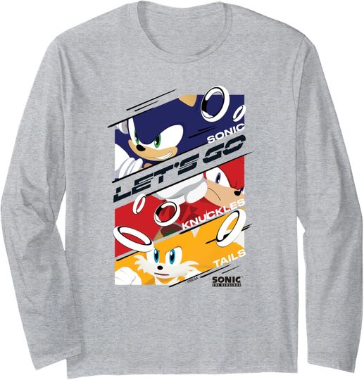 Sonic The Hedgehog Knuckes and Tails Let's Go Poster Long Sleeve T-Shirt