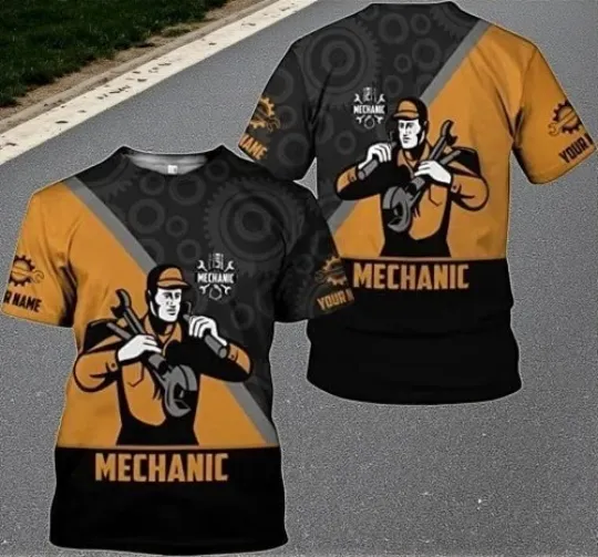 Discover Personalized Name Mechanic Shirt 3D, Custom Name Unisex Mechanic Shirts S-5XL