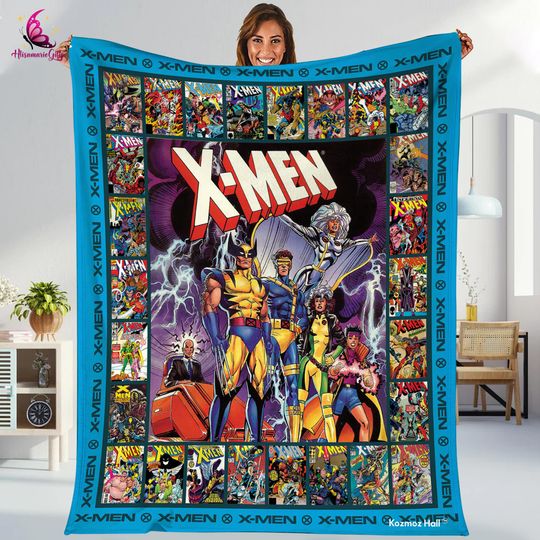 X Men Characters Fleece Blanket X Men Blanket X Men Wolverine Cyclops Professor X Storm Blanket