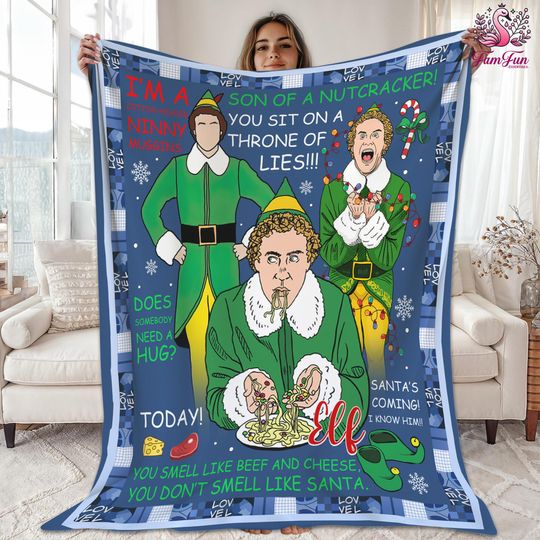 Buddy the Elf Christmas Blanket, Christmas Movie Blanket, Elf Movie Blanket