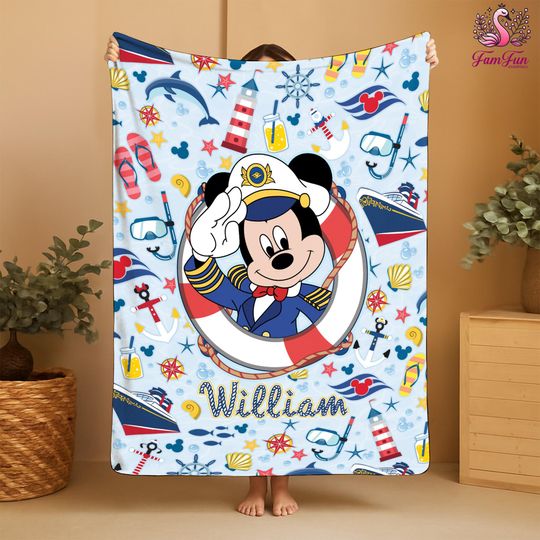 Discover Personalized Mickey Cruise Blanket, Disneyland Cruise Line Blanket, Cruise Trip Gifts