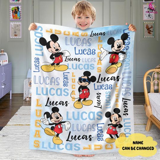 Discover Personalized Mickey Fleece Blanket, Mickey Mouse Blanket, Disneyland Mickey Quilt Blanket