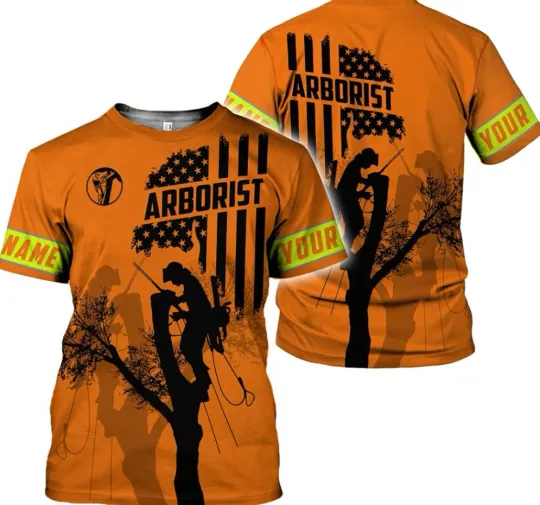 Discover Personalized Arborist 3D T-Shirt, Woodworker and Tree Climber Shirt for Men