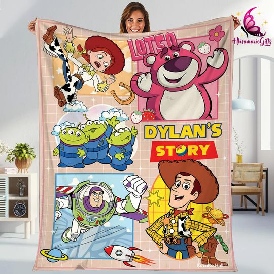 Discover Custom Name Toy Story Blanket, Disneyland Toy Story Blanket, Woody Buzz Jessi Blanket