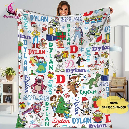 Discover Personalized Christmas Toy Story Christmas Blanket, Woody Buzz Jessie Toy Story