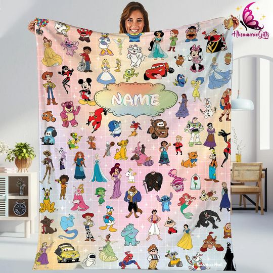 Discover Personalized Disneyland Characters Movie Fleece Blanket