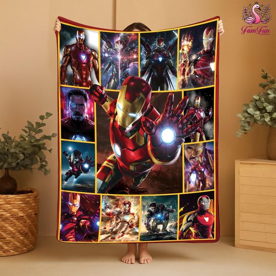 Iron Man Kids Blanket, Kids Superhero Blanket, Superhero Blanket, Iron Man Blanket