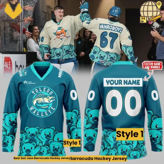 Discover Personalized Toledo Walleye Hockey Shirt All Printed Hockey Team Men's Fan Gear