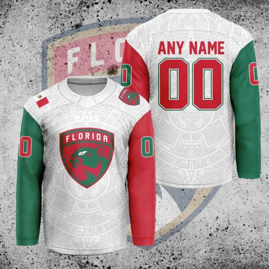 Discover Personalized Florida Panthers Mexican Heritage Hockey Shirt Men's Fan Gear Gift