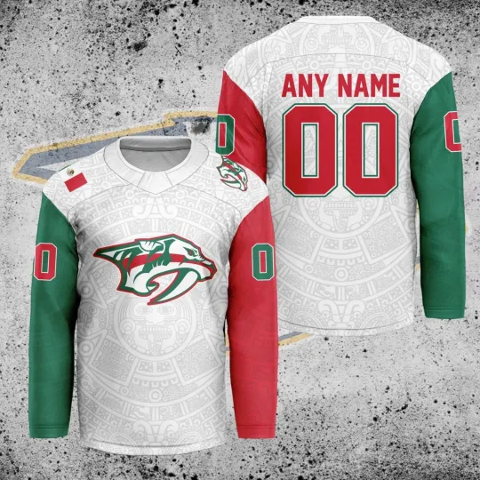 Discover Personalized Nashville Predators Mexican Heritage Hockey Shirt Men's Fan Gear
